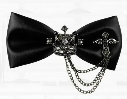 Free Shipping New fashion Original black crown bow married formal dress men butterfly students bow TIE female groom personality