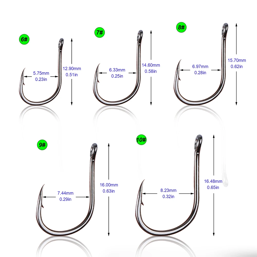 Goture 500pcs Carp Fishing Hooks Set Carbon Steel FishHook Fishing with Fishing Tackle Box 6# -15# 10 Sizes