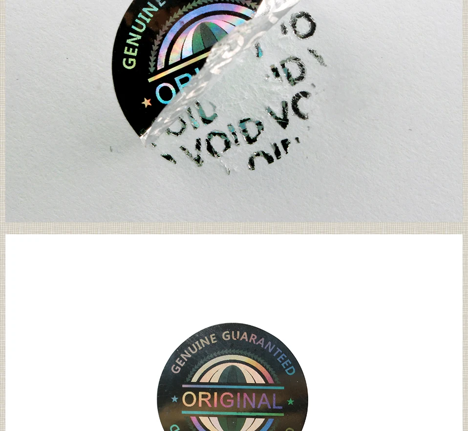 Lager hologramm aufkleber 20mm runde holographische aufkleber verlassen NICHTIG nach schälen einweg original warnen aufkleber 2000 stücke lot – Detail 14
