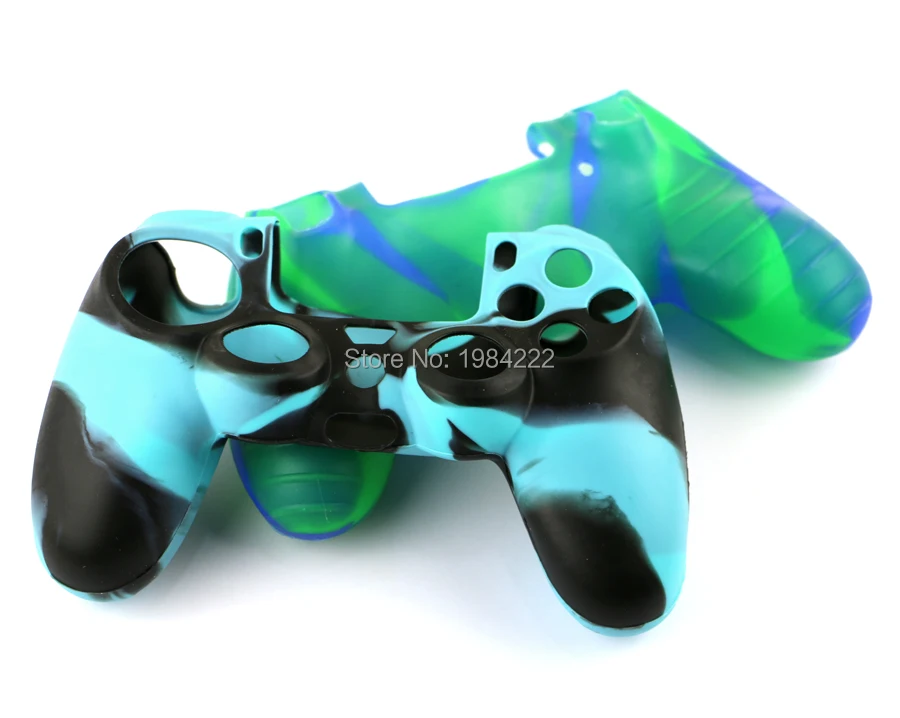 1 قطعة حافظة واقية من السيليكون المموه غطاء قبضة الجلد لجهاز PS4 غطاء حماية لوحدة التحكم في ألعاب الفيديو