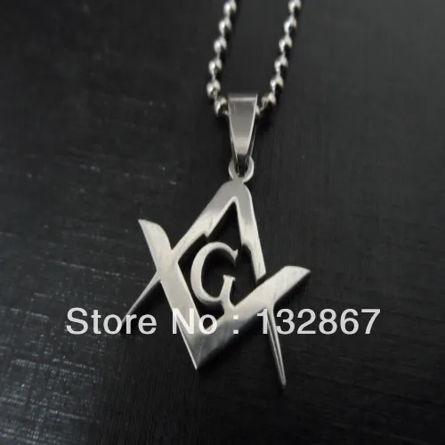 Lot 10pcs Men's Masonic emblem Necklace Pendant stainless steel Jewelry USA free chain