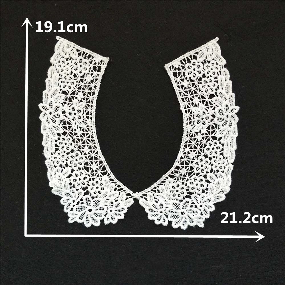 High quality white lace fabic embroidered applique neckline lace collar DIY clothing accessories craft sewing supplies 1pcs sell