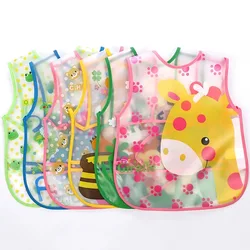 0-6 years old baby summer sleeveless waterproof smock children reverse dressing baby bib feeding painting bib baby accessories