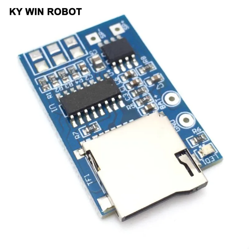 2W Mixed Mono TF Card MP3 Player Decoder Board Amplifier Module 3.7V/5V Power Support MP3 FM Radio USB Audio Mode