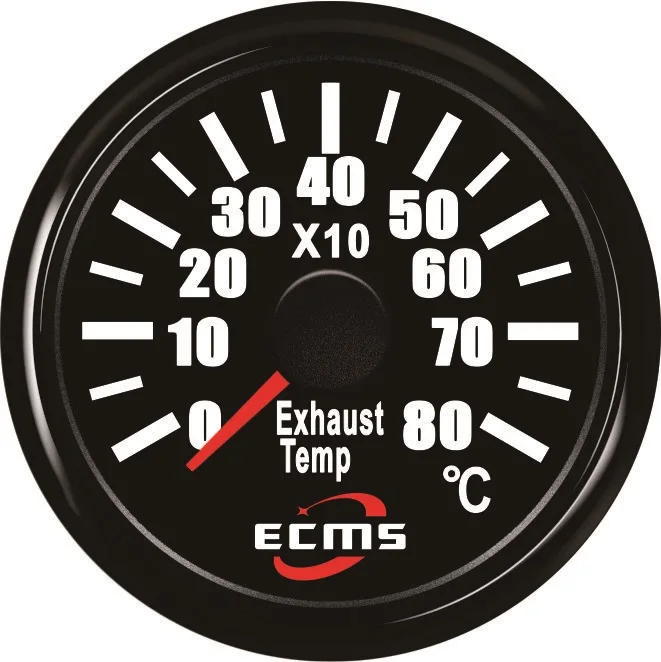 Marine Car Exhaust TEMP With Current Pick-Up Unit0-800 degrees Celsius 52mm Black Bezel Black 800-00270