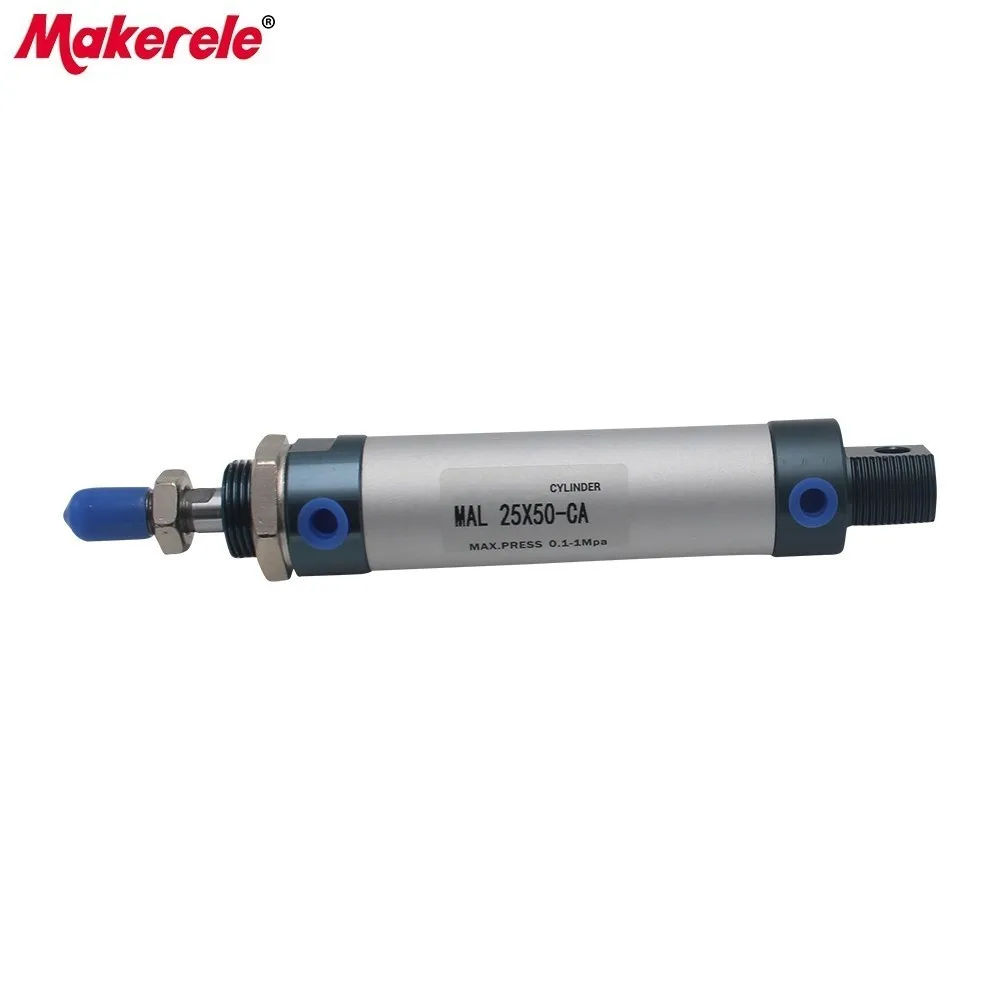 

Mini Pneumatic Cylinder Double Acting Type Pneumatic Fittings 25mm Bore 50 Stroke Fishtailing Shape Cylinders MAL25-50-CA