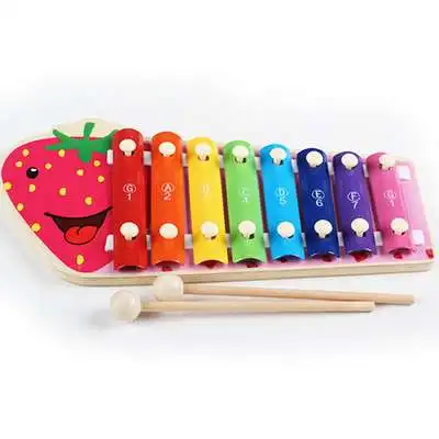 ロッドベル金属木のおもちゃ楽器漫画ドラッグ木製ピアノベビーハンド子供キッズ知育玩具幼児演奏