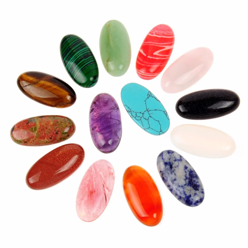 

Druzy 10Pieces Elite Oval Natural Quartz Crystal Loose Beads Size 15*30mm for Jewelry Rings Making Multicolor DIY Handmade Craft