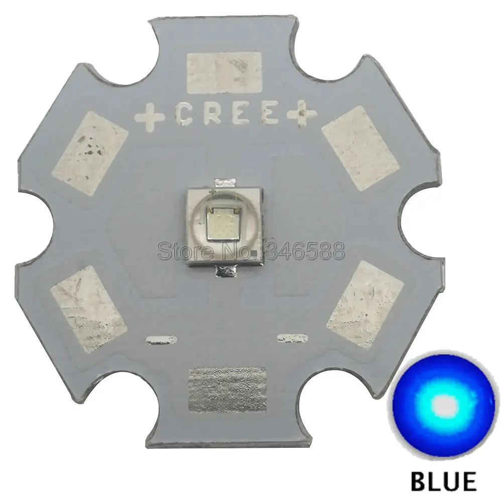 5x Origional 3W XPE2 XP-E2 Blue Color 470nm - 475nm High Power LED Emitter Diode on 8mm/ 10mm/ 12mm/ 14mm/ 16mm/ 20mm PCB