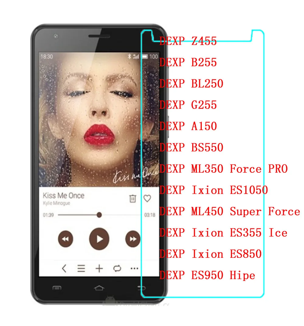 Tempered Glass For DEXP Ixion ML350 Force PRO ES1050 ES1050 ES850 ML450 Force ES950 Hipe Z455 B255 BL250 G255 A150 BS550 Film