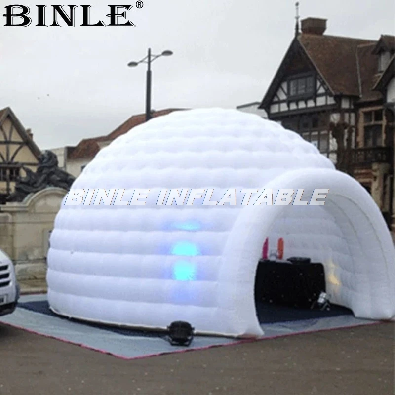 Popular White Disco LED Lighting Inflatable Igloo Dome Tent For Party Events