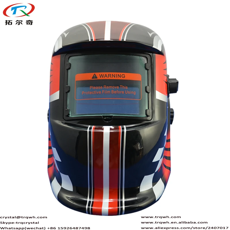Bateria de lítio e solar engery capacete de soldagem escurecimento automático de baixa potência aviso auto-verificação função TRQ-HD02-2233FF 2 pces