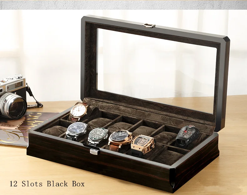 YAB 3/6/12 Slots Wood Watch Box Organizer Quality Watch Box For Men Fashion Watch Collection Box New Gift Boxes