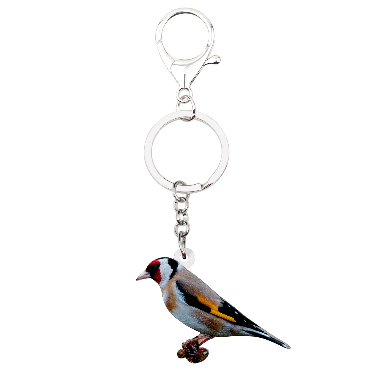 WEVENI Acrylic European Goldfinch Bird Key Chains Holder Ring Fashion Jewelry For Women Girl Car Bag Pendant Charms Keychain New