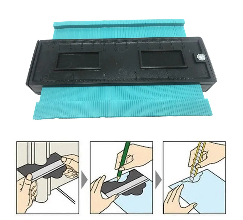 

Milda 5-дюймовый измеритель контура профиля плитки ламината плитки края формирования дерева измерительная линейка ABS контурный измеритель фотометра