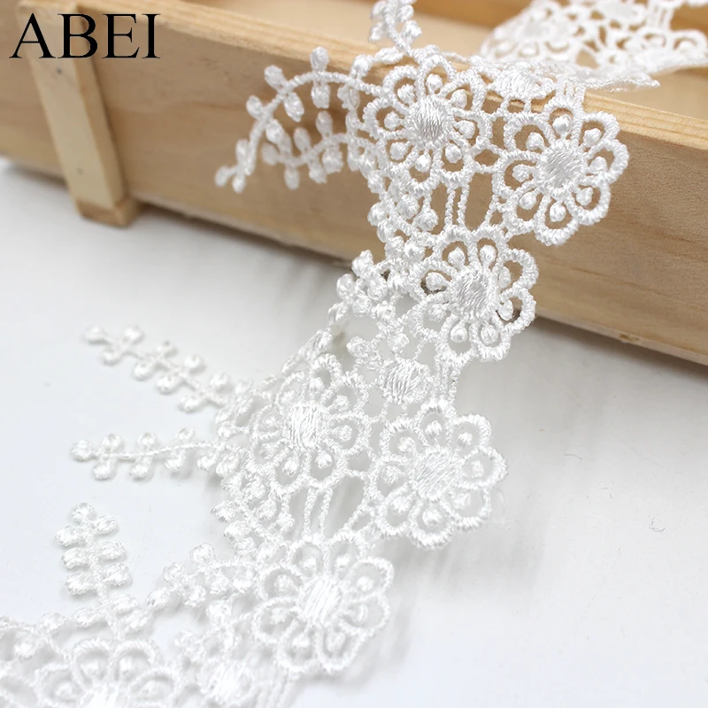 2yards/lot White Black Embroidery Fabric Tassels Lace Ribbon Diy handmade sewing Patchwork Wedding Party Dress Garment Accessory