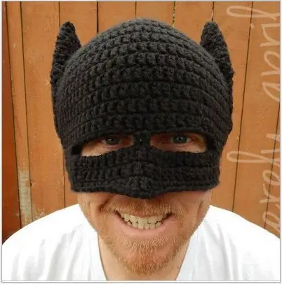 BomHCS Men's Thick Cable HANDMADE Knit Beanie Devil Horns Cat Ear Hat Cap