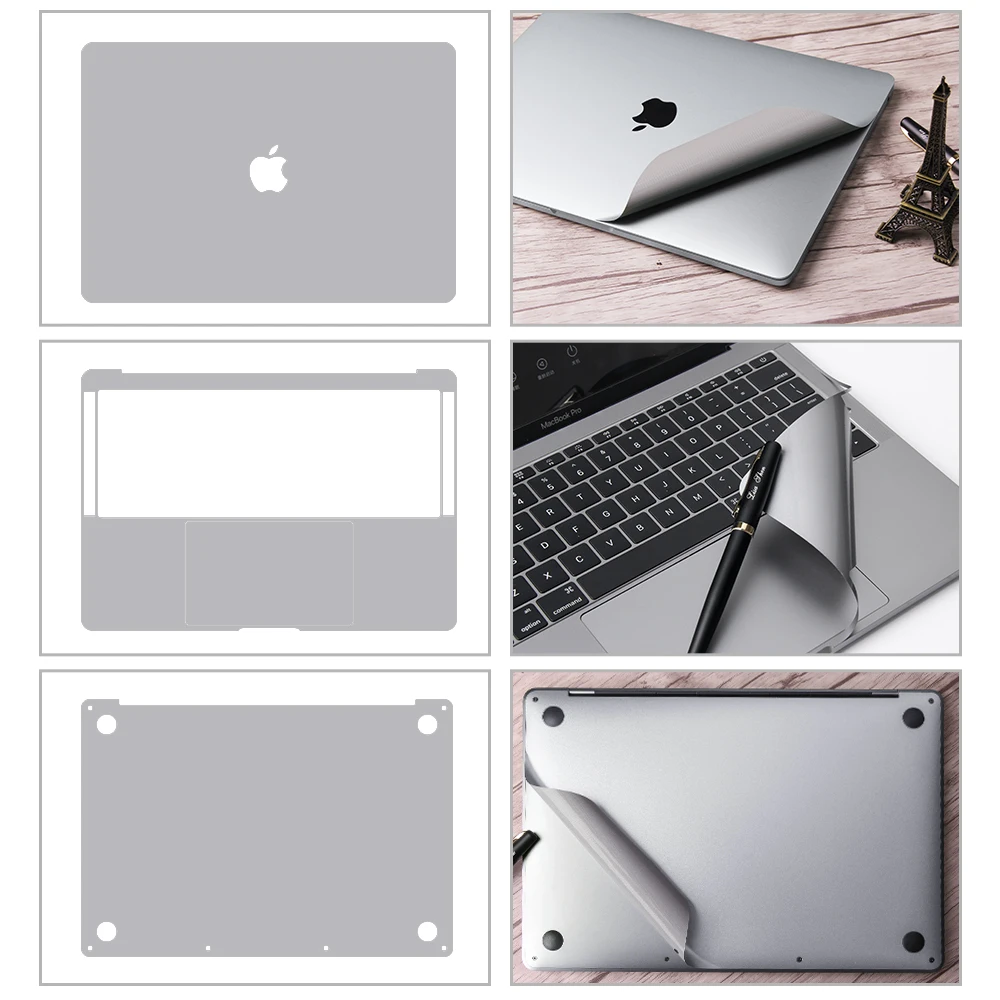 

A1707 Metallic Space Gray Full-Size Body Skin Decal Cover for MacBook Pro 15 with Touch Bar, Body Skin, Palmrest Trackpad Sticke