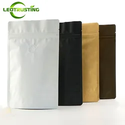 25pcs 1/4 pound~2 pounds Resealable Aluminum Foil Coffee Valve Zip Lock Bag Stand Up Coffee Beans Heat Sealing Packaging Bag