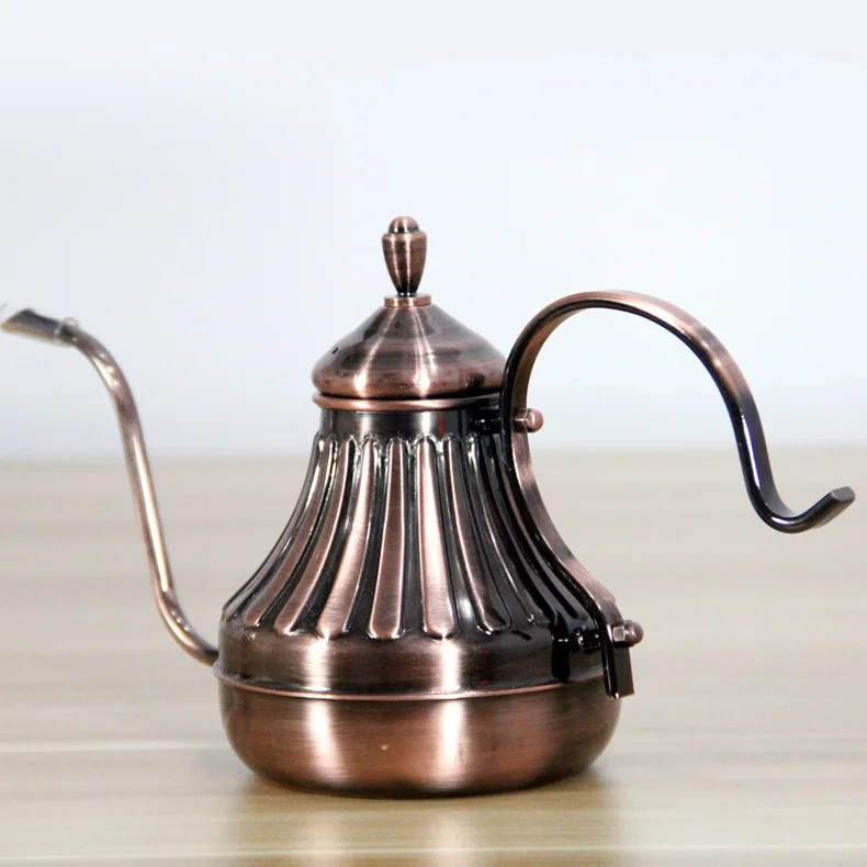 Chaleira de café com bico longo de aço inoxidável, bule para café, chá e café, chaleira para gotejamento, pescoço de ganso