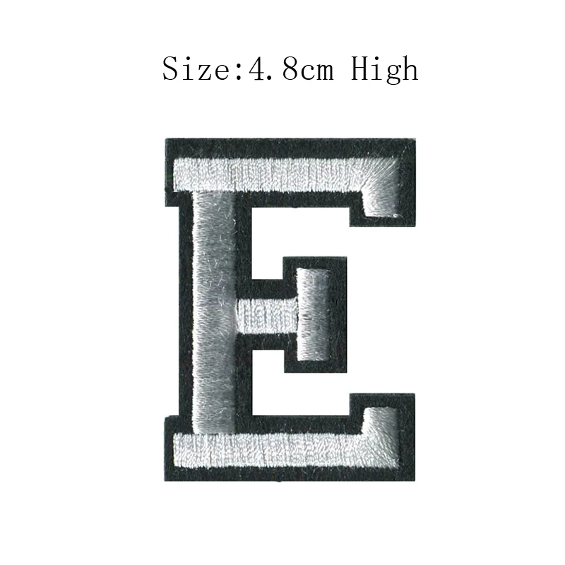 1PC A-Z white and Black English Alphabet Letteres Mixed Embroidered Sew on bagde Iron On Patch For Clothes Bag Pant(48MM high) image 4