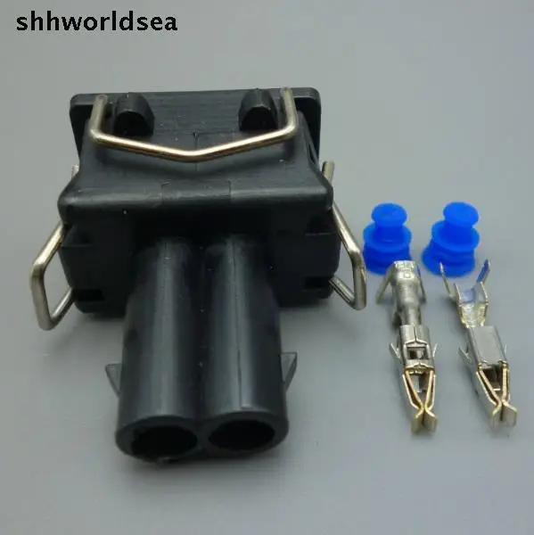 shhworldsea 5sets 2Pin Auto fuel injector connector spray nozzle/ oil atomizer plug,Car Waterproof Electrical plug socket