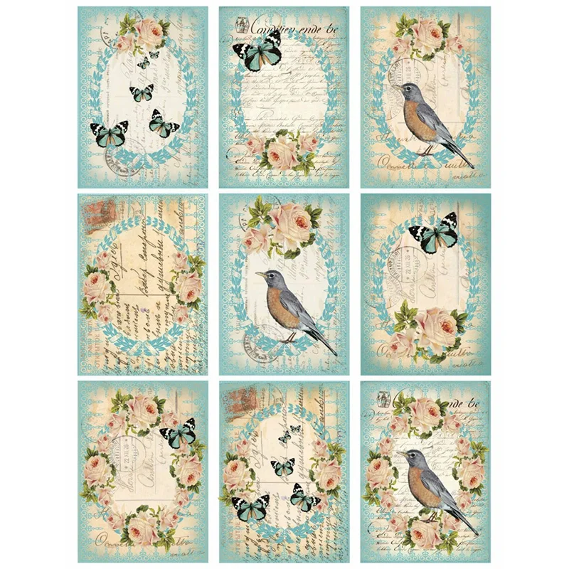 2 יח'\חבילה עתיק ציפור פרפר diy autocollant אמנות משרד ציוד נייר מכתבים מדבקות קישוטי יומן קישוט