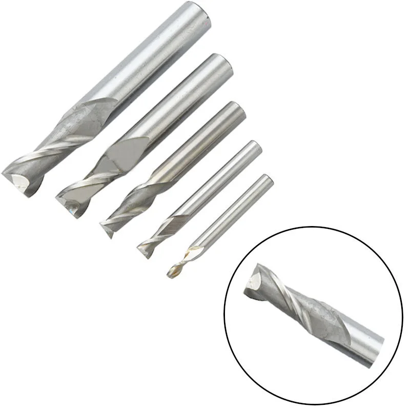 1Pcs 2 Fluit Straight Shank End Mill Cnc Bits Frees Cutter 4/6/8/10/12Mm