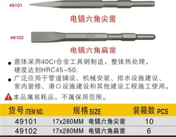 BESTIR taiwan tool electric hammer chisel bits drilling tools hexagon pointer/flat round shank/flat shank plumbing tools