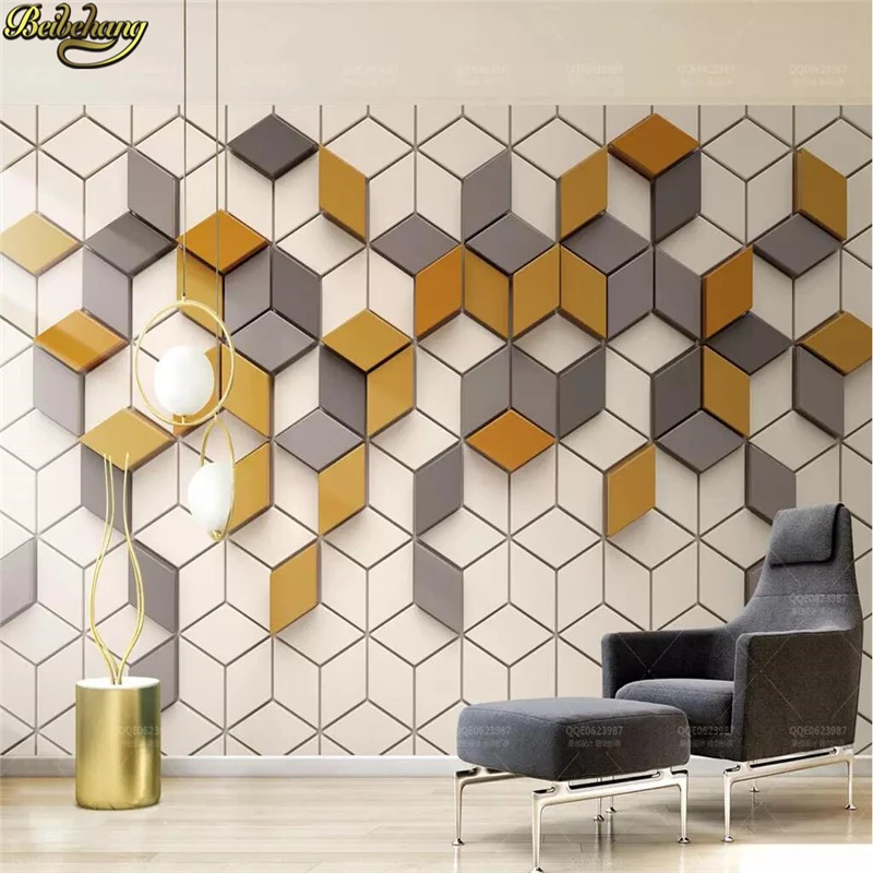 beibehang custom Yellow mosaic Mural Living Room Office Wallpaper for wall papers home decor 3D photo wallpapers for living room