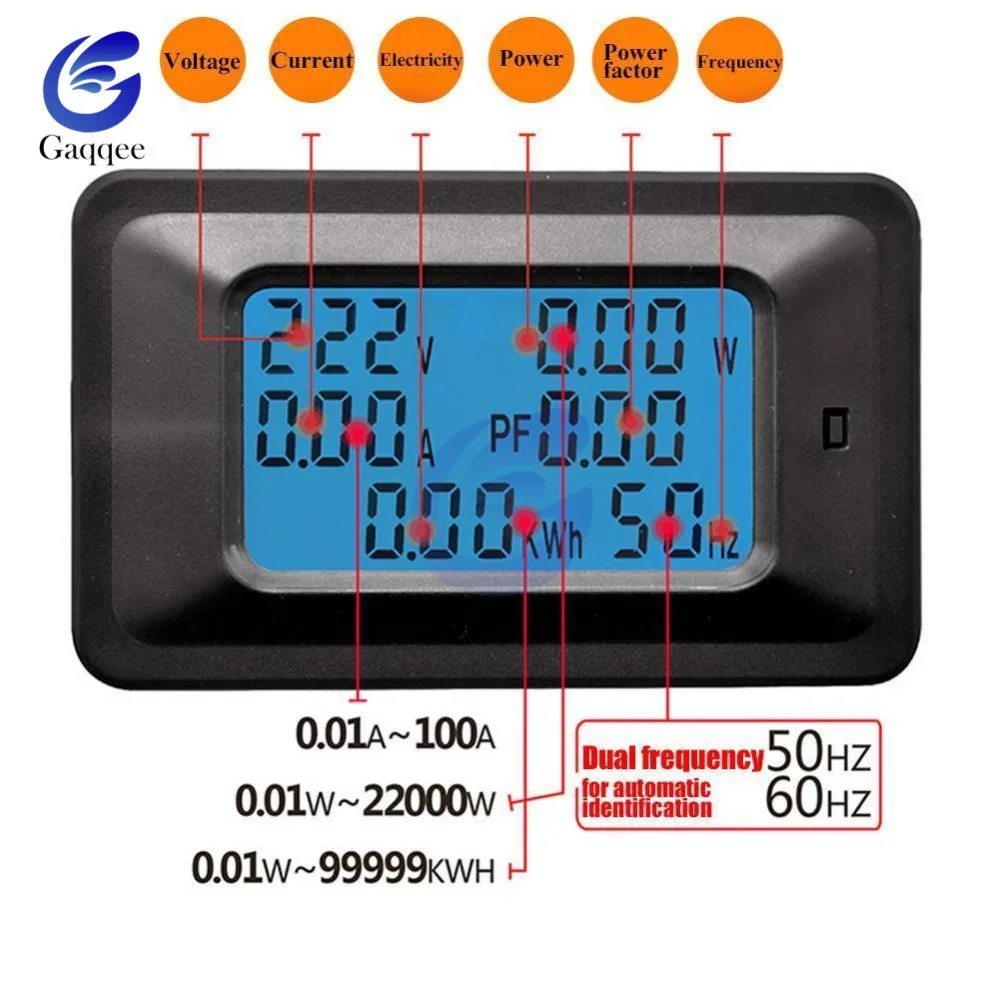 AC 5KW 85V ~ 250V 220V cyfrowy miernik napięcia wskaźnik mocy energii woltomierz amperomierz prądu Amps Volt Wattmeter Tester detektor