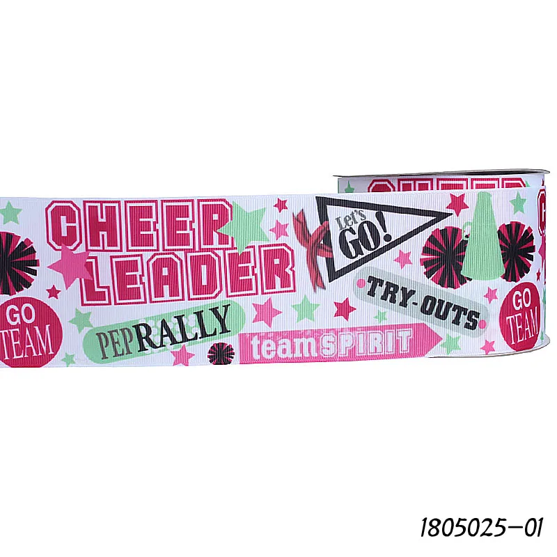 (50 yards/lot) Flora Ribbons heat transfer printed cheer ribbon for sports cheerleading