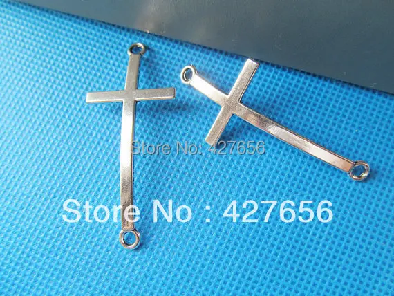 15pcs 21.47mmx49.99mm Antique Silver tone/Antique Bronze Side/Sideway Blank Cross Connector Pendant Charm/Finding,DIY Accessory