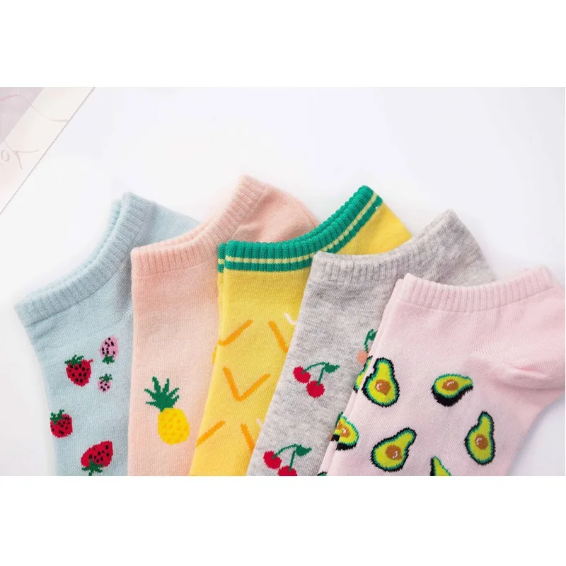 SP&CITY Cheap Cartoon Fruit Ankle Socks Women Cotton Colored Short Socks Female Casual Summer Thin Boat Socks Fashion Hipster