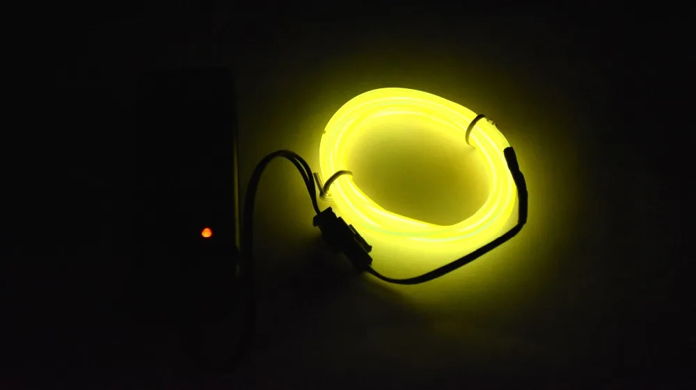 2aa a pilhas 2m cena ilumina 10 cores el fio tubo corda néon flexível luz fria decoração do casamento da festa de carro com controlador