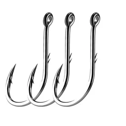 Simpleyi 50pcs/lot Fishing Hooks 6# 1# 1/0-5/0# Fish Hook Bait Holder Jig Big Barbed Hook Treble Hooks Fishing Tackle Pesca