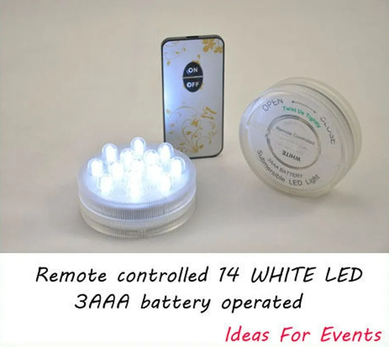 

Free Shipping One Dazen White Color Led Remote Controlled Battery Operated Submersible Sumix 14 ,submersible Floralyte Light