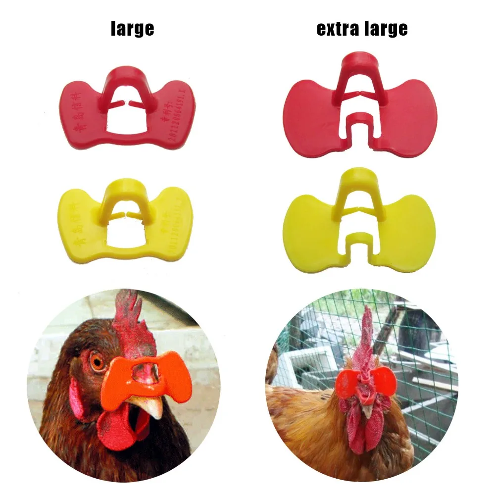 12 Uds nuevo rojo amarillo Pinless sin Pin perno pollo Peepers gafas faisán aves de corral gafas raza alimentación Anti-pecking