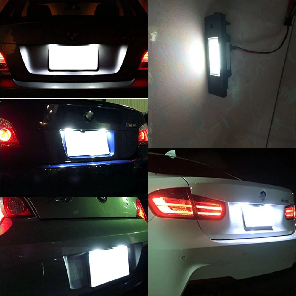 2XCar LED License Number Plate Light canbus for BMW E81 E87 E63 E64 E89 Z4 F20 F21 X2 MINI R55 R60 R61 Light Source Accessories