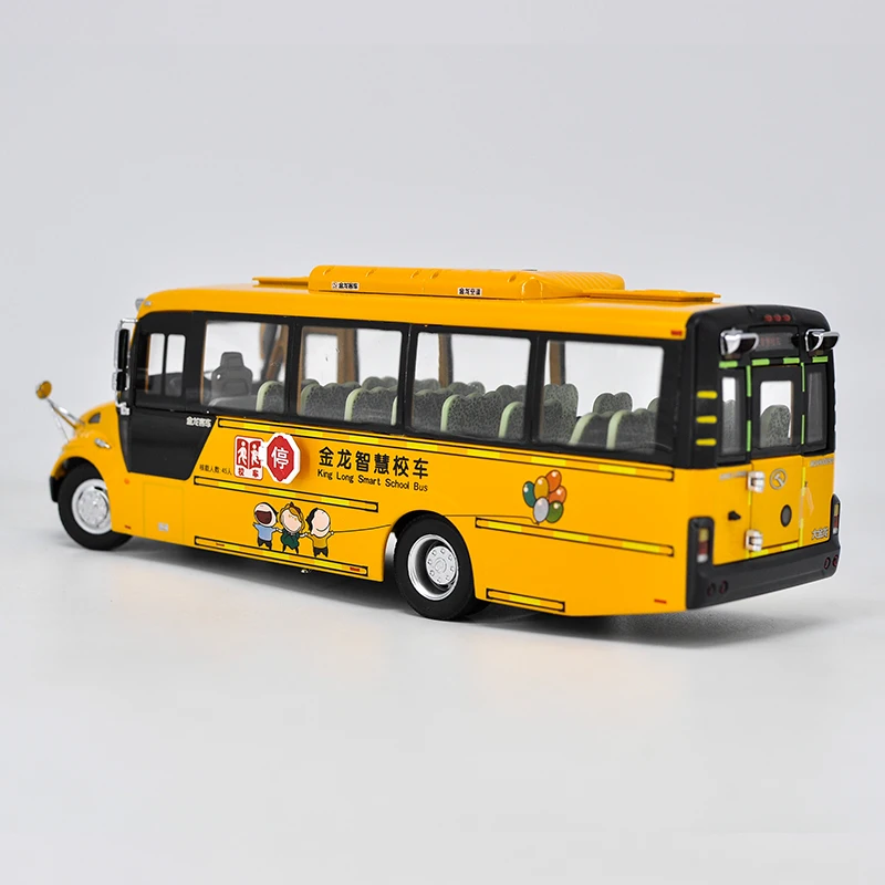 Alloy Model Gift 1:32 Original King Long  XMQ6900BSD Smart School Transit Bus Vehicle DieCast Toy Model Collection Decoration