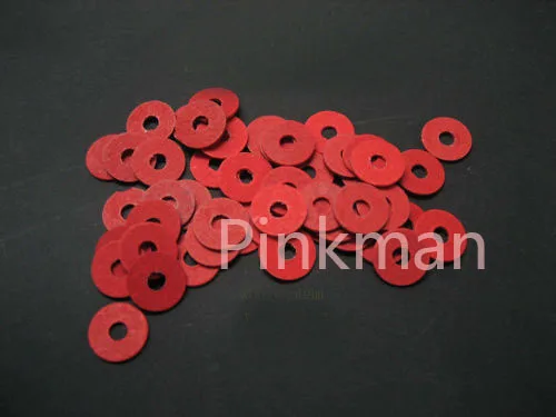 

1000 Pcs M3 3mmx7mmx0.5mm Red Insulating Fiber Washer