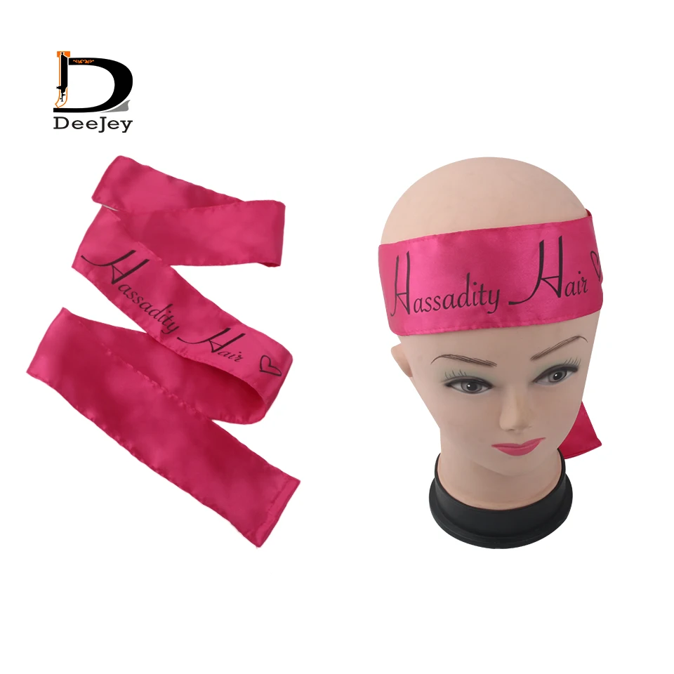 

Custom printed silk head tie polyster satin scarf ribbon black white hot pink available 50pc lot
