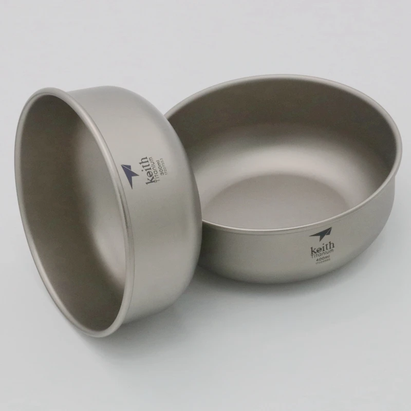 Bowls Cookware Tableware Keith Camping Pure Titanium Bowls 300ml-900ml Cutlery Ti5333-Ti5338