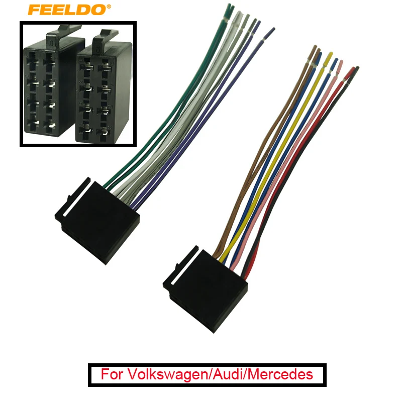 

FEELDO 1Pair Car Audio Stereo Wiring Harness For Volkswagen/Audi/Mercedes Pluging Into OEM Factory Radio CD (Type2) #A,M1737