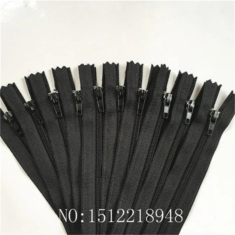 50pcs (20 Inch) 50cm Black Nylon Coil Zippers Tailor Sewer Craft Crafter's &FGDQRS #3 Closed End