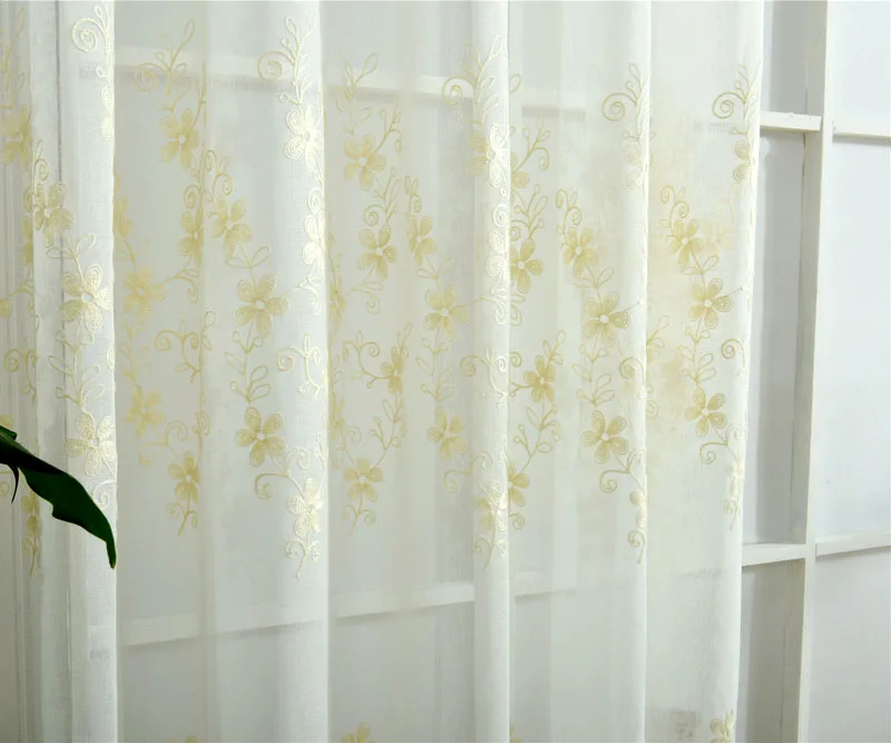 3d curtain off white Floral flower voile curtain romantic curtain para quarto cortina  decoration blind 1pc