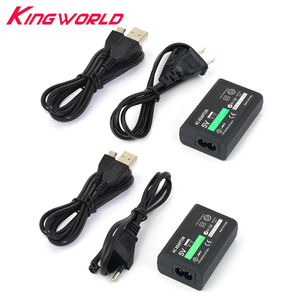 

10sets US or EU Plug AC Power Supply Adapter Convert Charger with USB Data Cable For Sony for PS Vita for PSV 2000