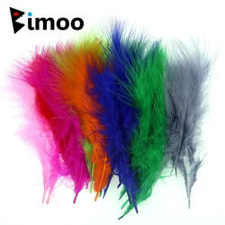 Bimoo-Longue plume de marabout colorée, 50 pièces/paquet, appât laineux pour pêche à la mouche