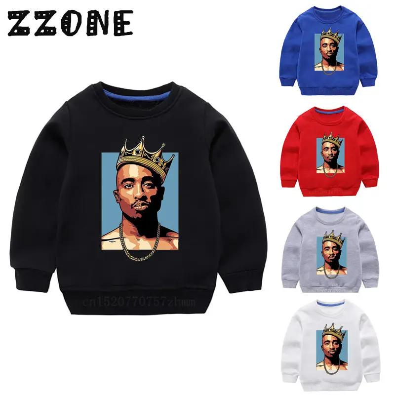 Children's Hoodies Kids Tupac 2pac Print Hip Hop Sweatshirts Baby Cotton Pullover Tops Girls Boys Autumn Clothes,KYT287