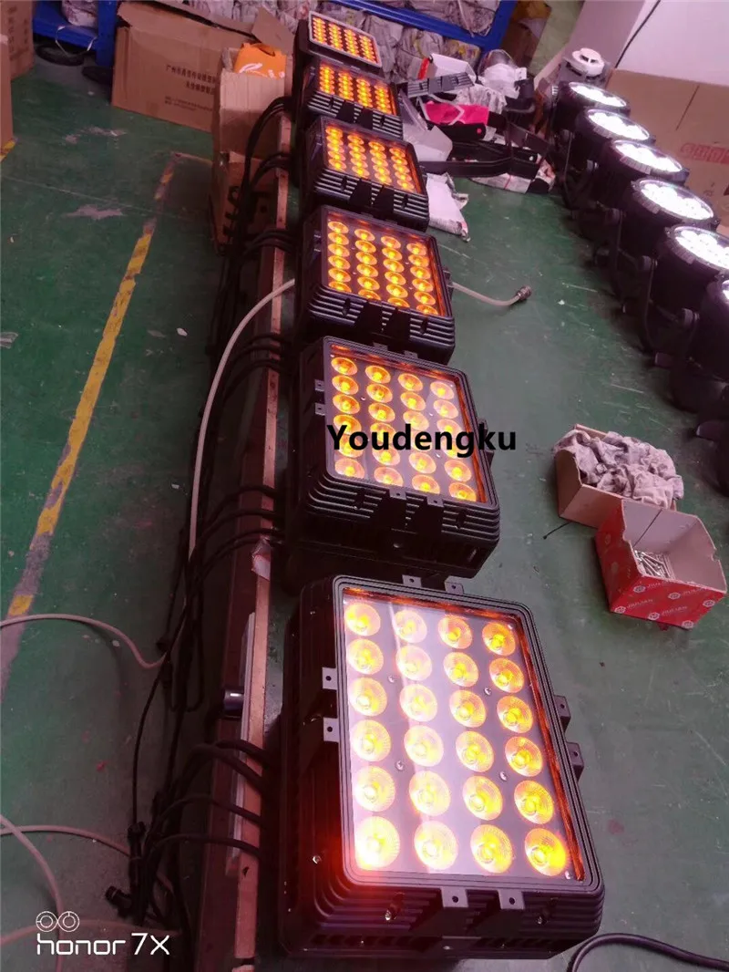 8pcs with case 24pcs x 18w rgbwa uv 6 in 1 DMX City Color blinder washer light waterproof ip65 led city wall wash led light